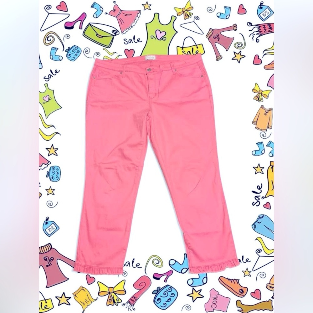 Crown & Ivy Pink High-Rise Skinny Crop Jeans